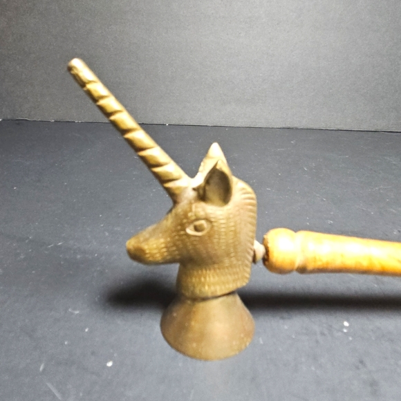 Source Unknown Accents Rare Htf Brass Unicorn Head Candle Snuffer